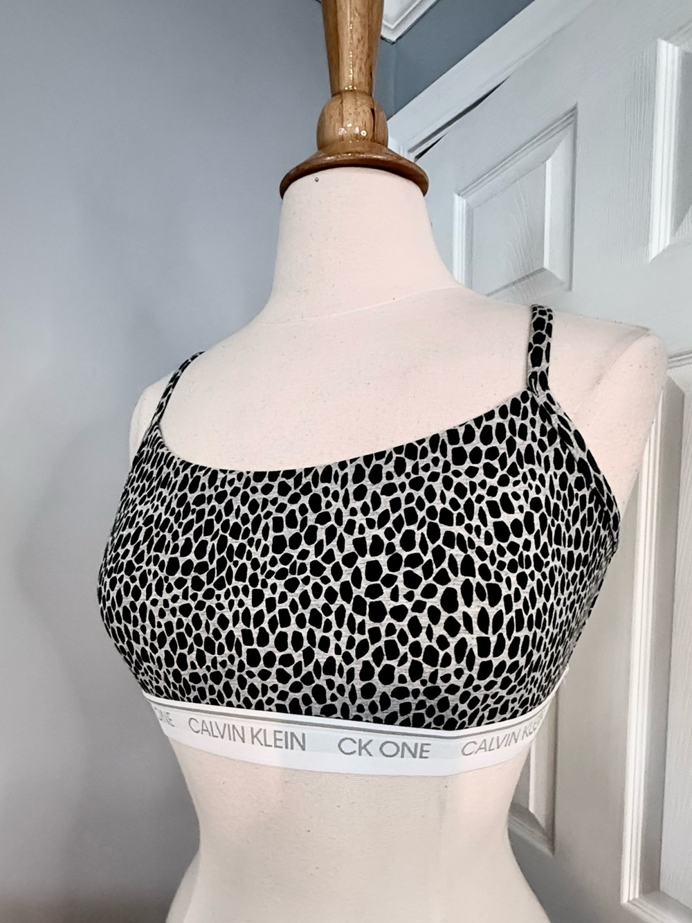Calvin Klein CK One Black & White Animal Print Bralette